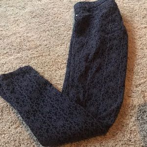 Blue floral patterned jeans